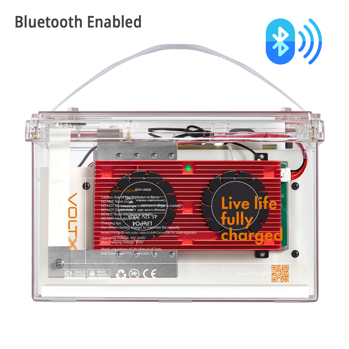 VoltX 12V 100Ah Bluetooth Daly Lithium LiFePO4 Battery