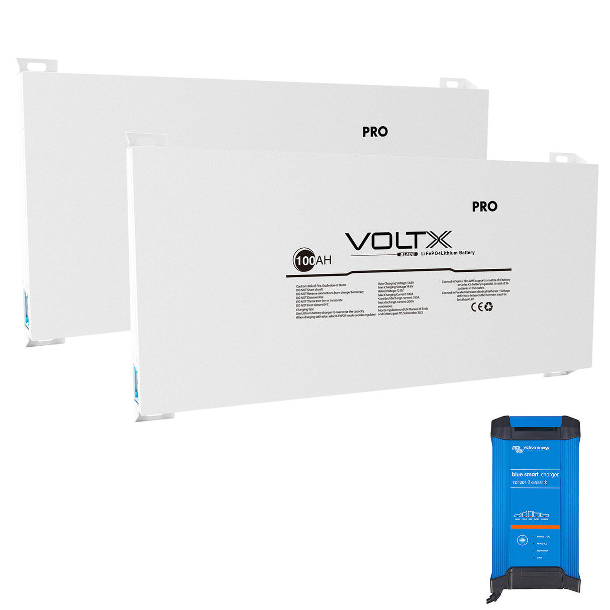 BUNDLE DEAL - Victron Smart IP22 SLA + 2* VoltX 12V 100Ah Blade Lithium Battery