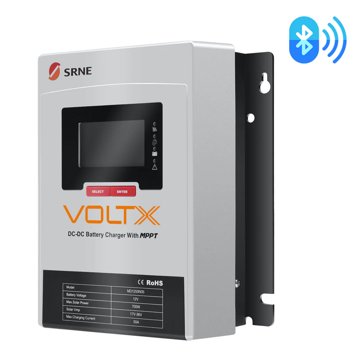 VoltX SRNE 12V 50A DC-DC MPPT LiFePO4 Battery Charger with Bluetooth