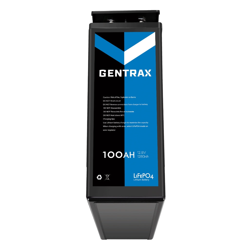 Gentrax 12V 100Ah Slim Lithium LiFePO4 Battery