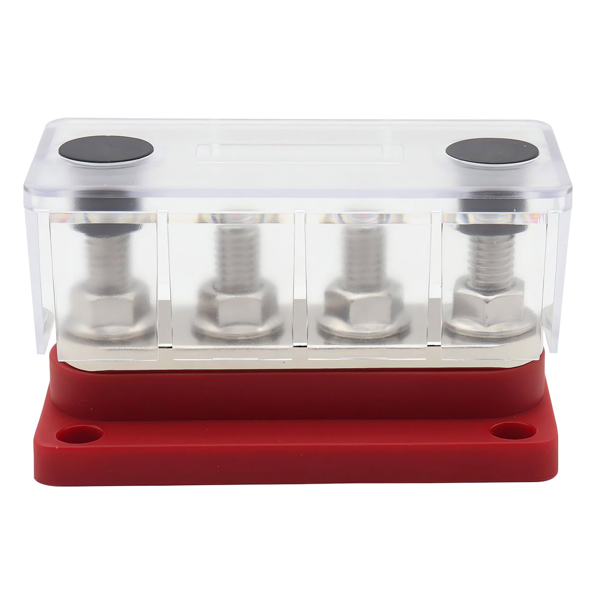 4 GANG 300A M8 Power Distribution Block Bus Bar Terminal Post Stud 12V Red