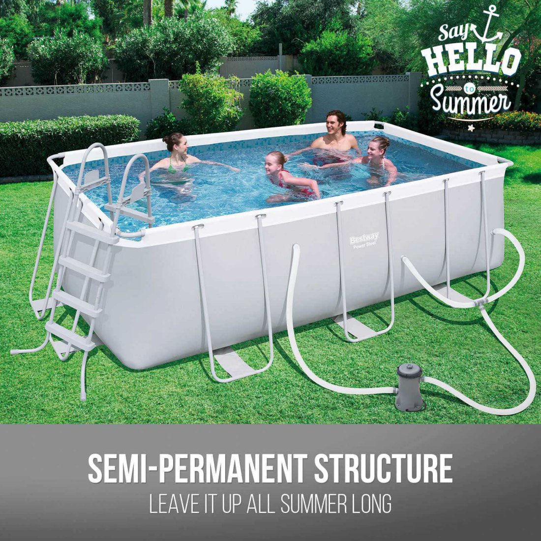 Bestway Power Steel™ Above Ground Pool Kit - 4.12m x 2.01m x 1.22m