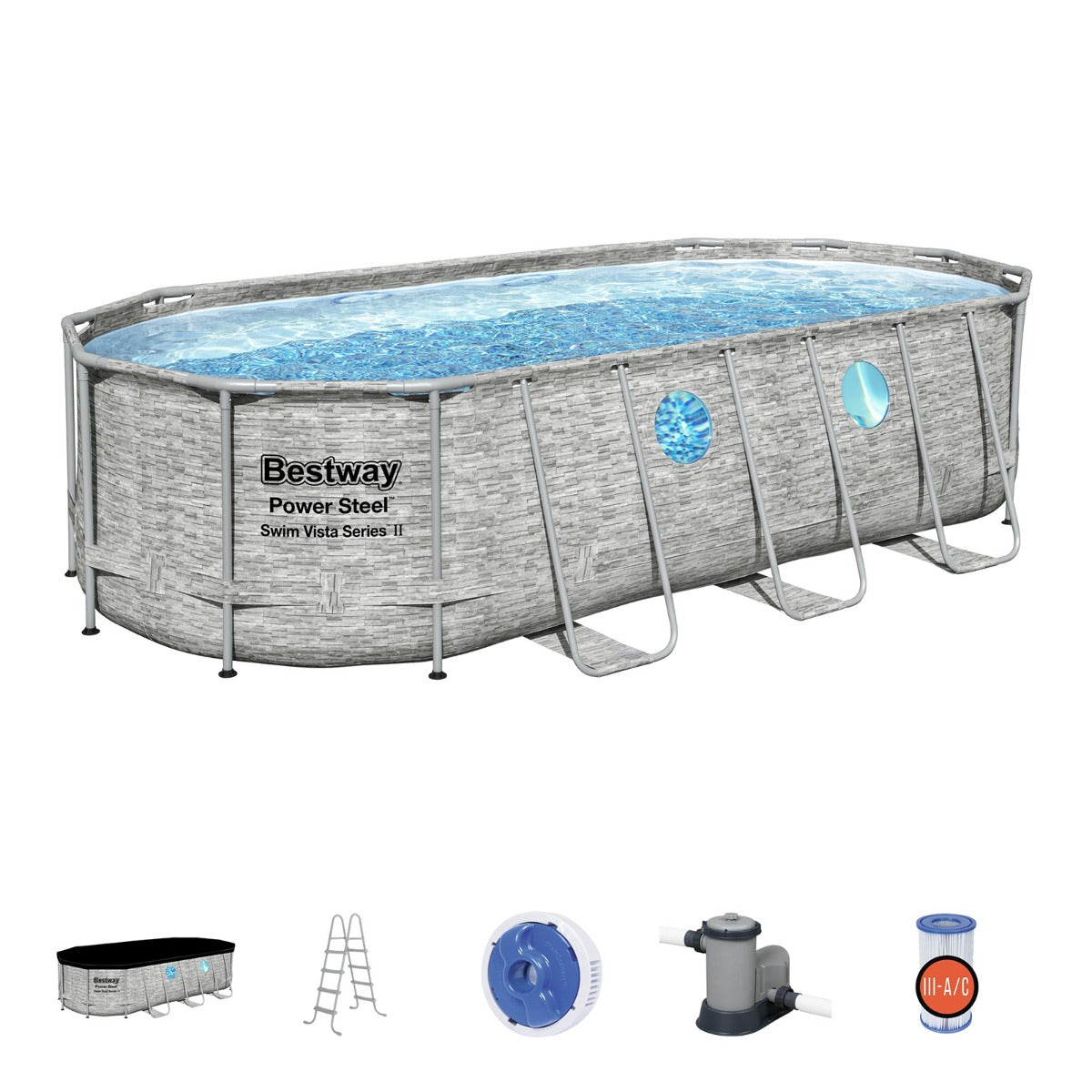 Bestway Power Steel™ Above Ground Swimming Pool Pump 5.49 m x 2.74 m x 1.22 m