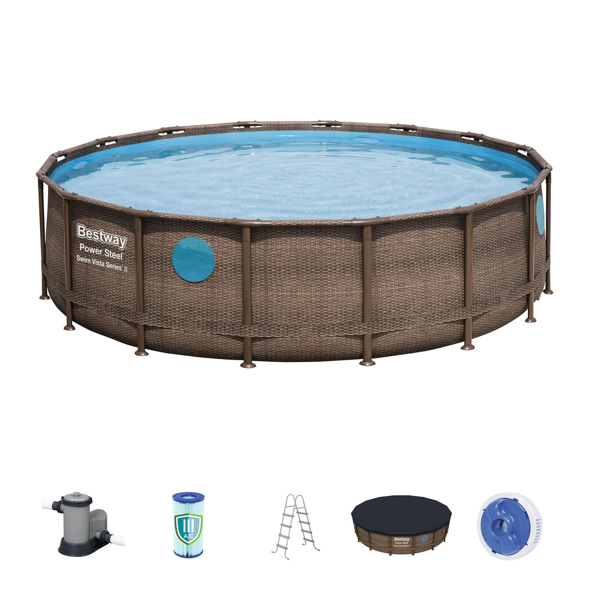 Bestway Power Steel™ Round Above Ground Swimming Pool Kit - 4.88m x 1.22m
