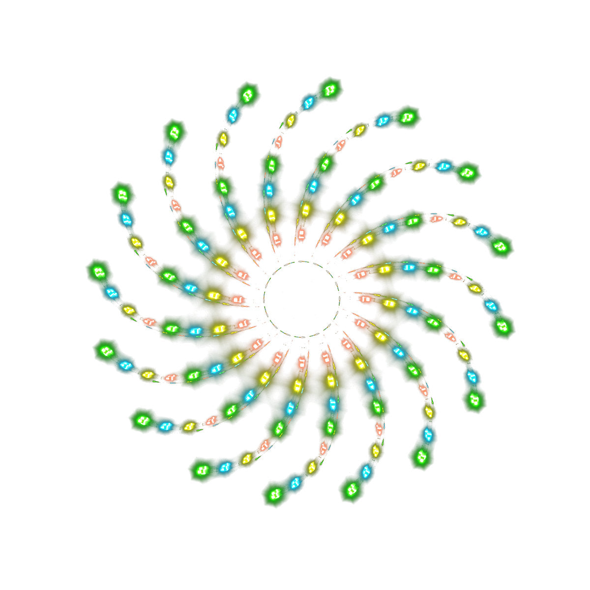 Stockholm Christmas Lights LED Spinning Light 100pc Multicolour Flashing Diameter 50cm