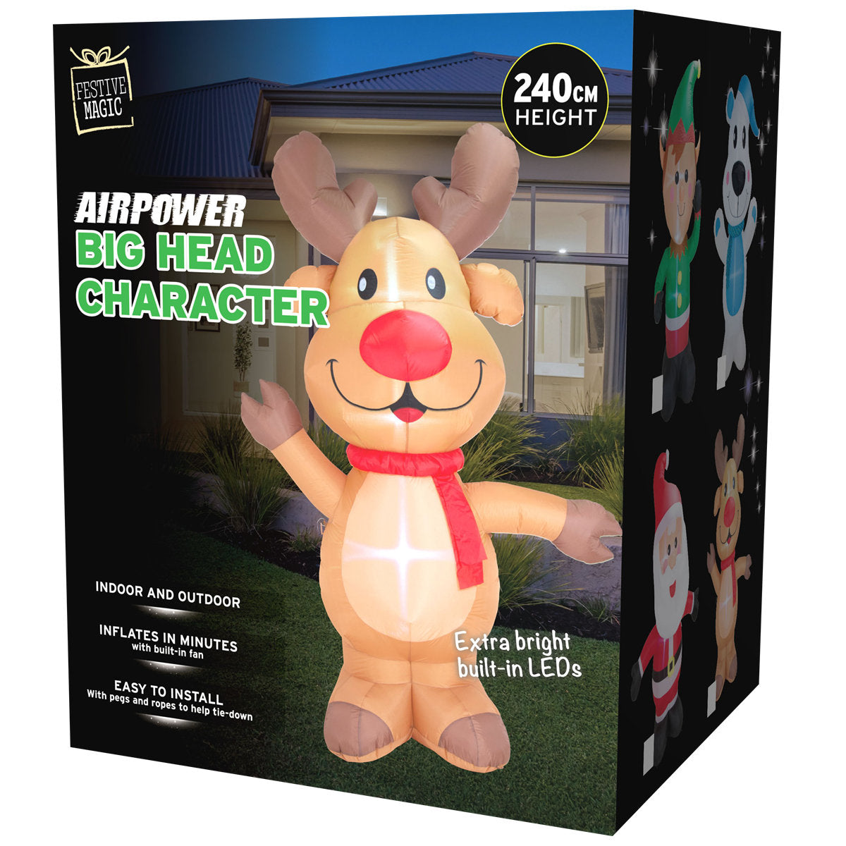 Stockholm Airpower Cute Reindeer Big Heads 240Cm Cool White LED