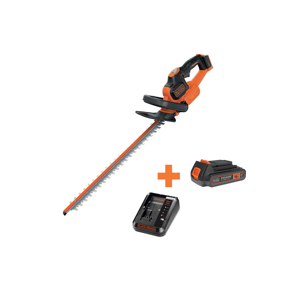 Cordless hedge trimmer GTC18502PC / 18 V / 2 Ah / 50 cm / PC, Black+Decker  - Battery hedge trimmers