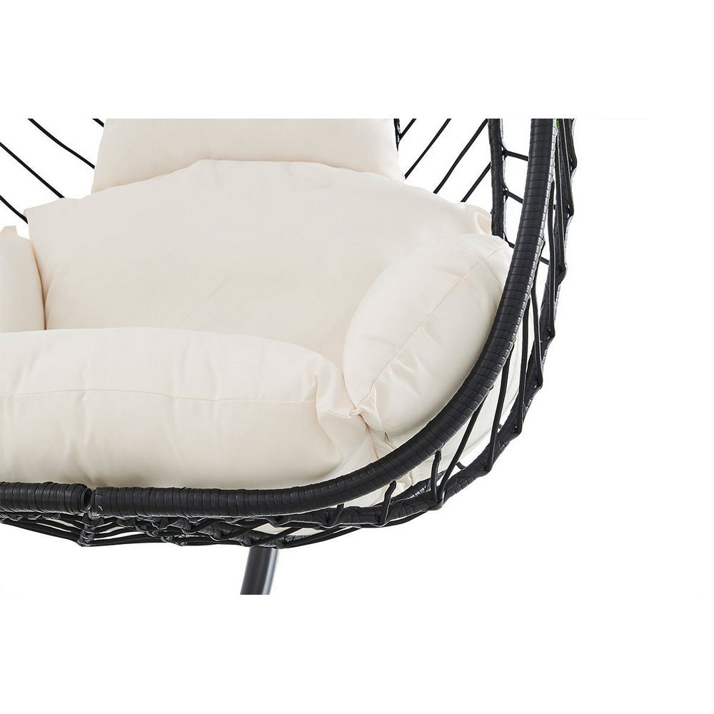 Shangri-La Mackenzie Outdoor Furniture Egg Chair (Black, Beige)