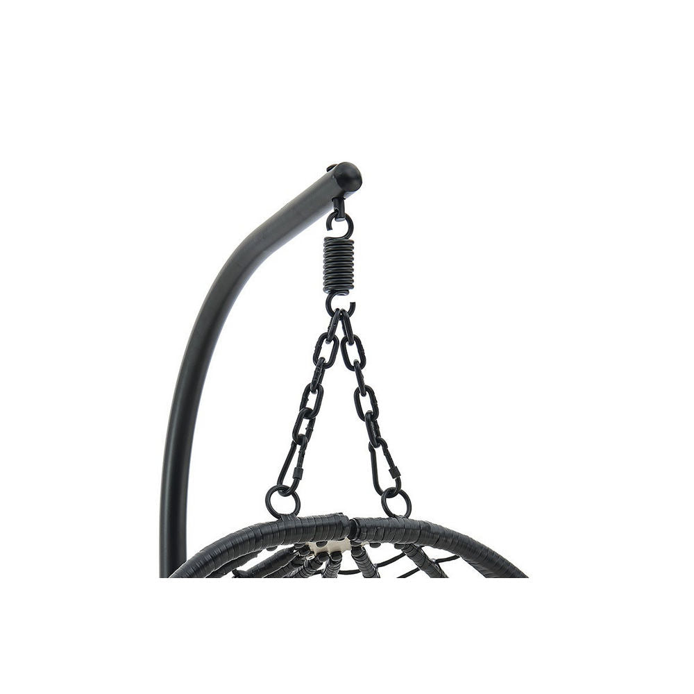 Shangri-La Mackenzie Outdoor Furniture Egg Chair (Black, Beige)