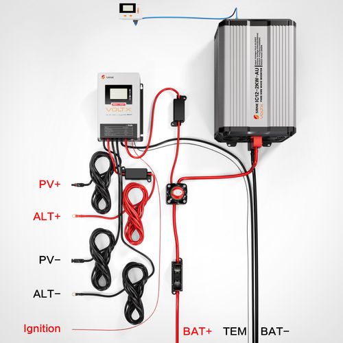 2kw Dual Battery System Kits With Inverter Dc-dc Mppt Controller Lithium Battery