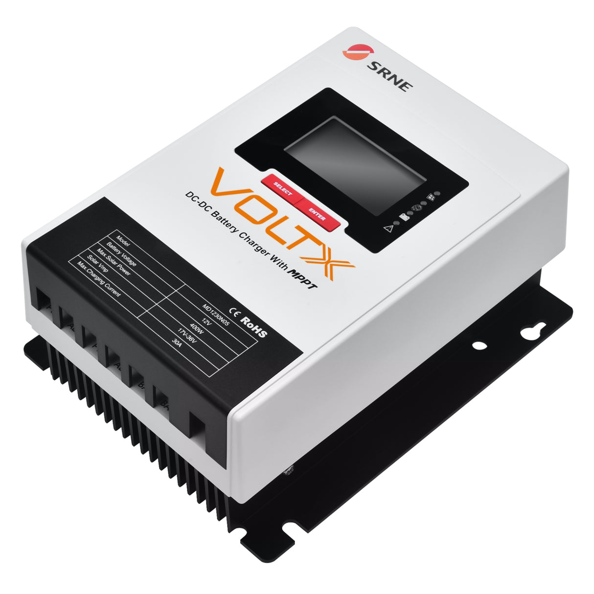 VoltX SRNE 12V 30A DC-DC MPPT LiFePO4 Battery Charger with Bluetooth