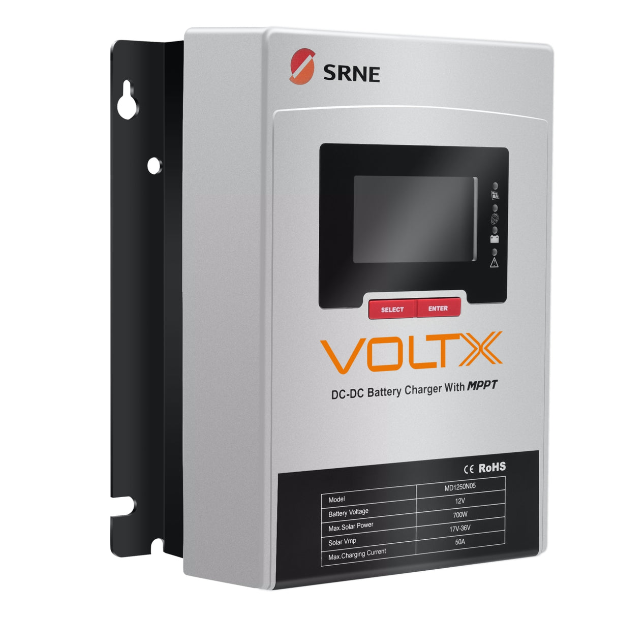 VoltX SRNE 12V 50A DC-DC MPPT LiFePO4 Battery Charger with Bluetooth