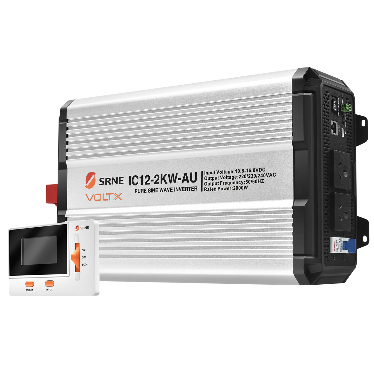 VoltX 12V 2KW Pure Sine Wave Inverter + FREE VoltX Inverter LCD Display