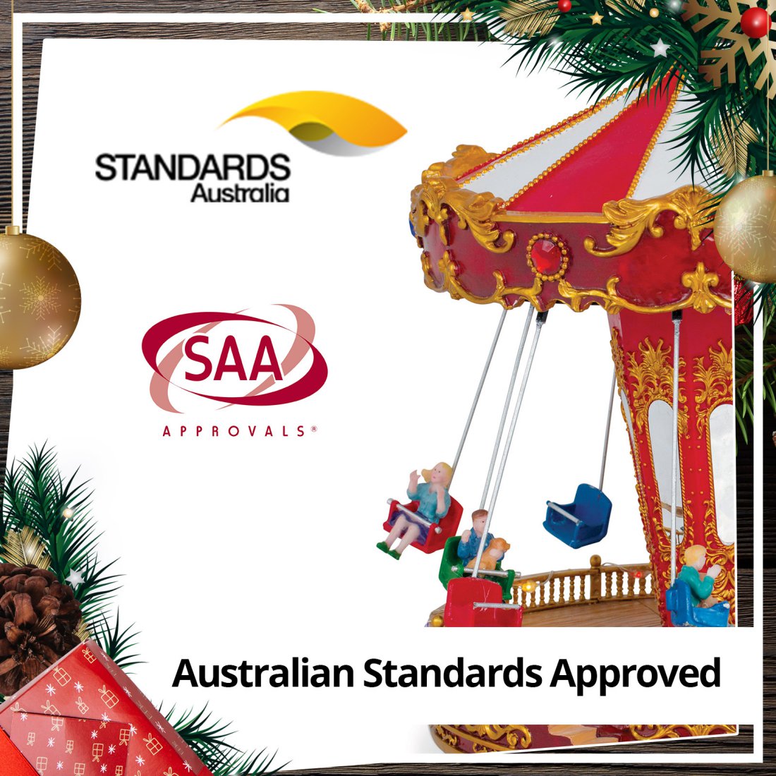 Animated Christmas Musical Flying Swing Chairs Carousel Working Model with LED Lights & Sounds