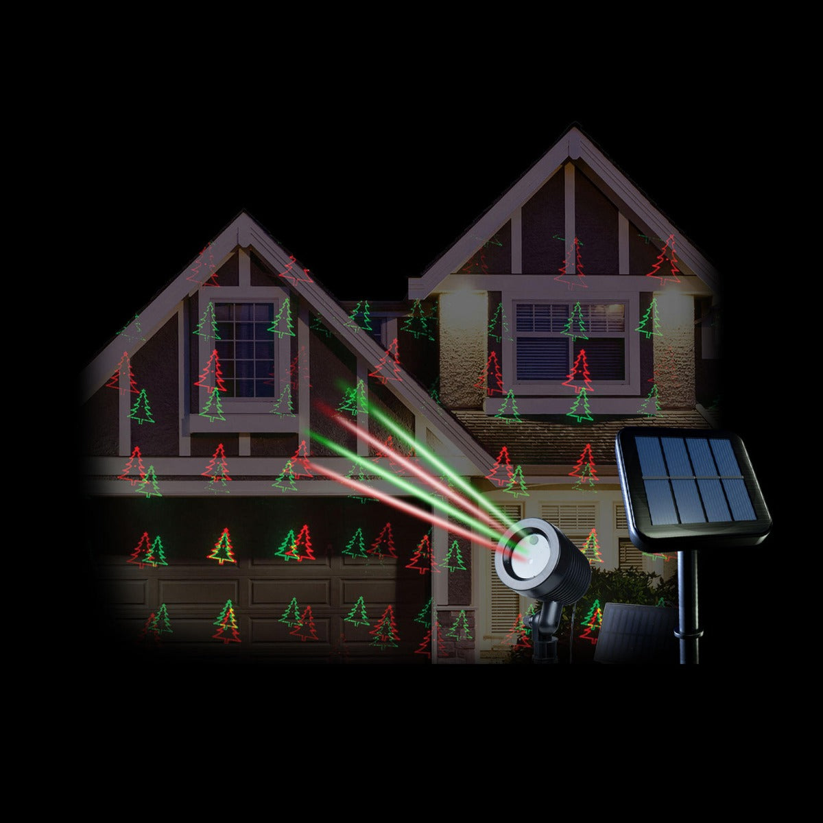 Red and green online solar christmas lights