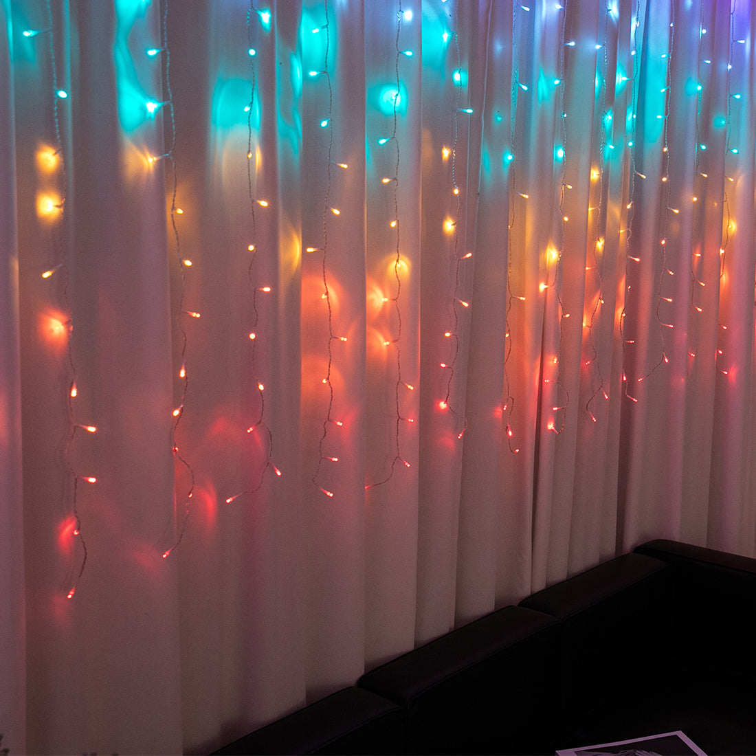 Stockholm Christmas Lights LED Curtain Lights 576 LEDs Rainbow Flashing 360x180cm