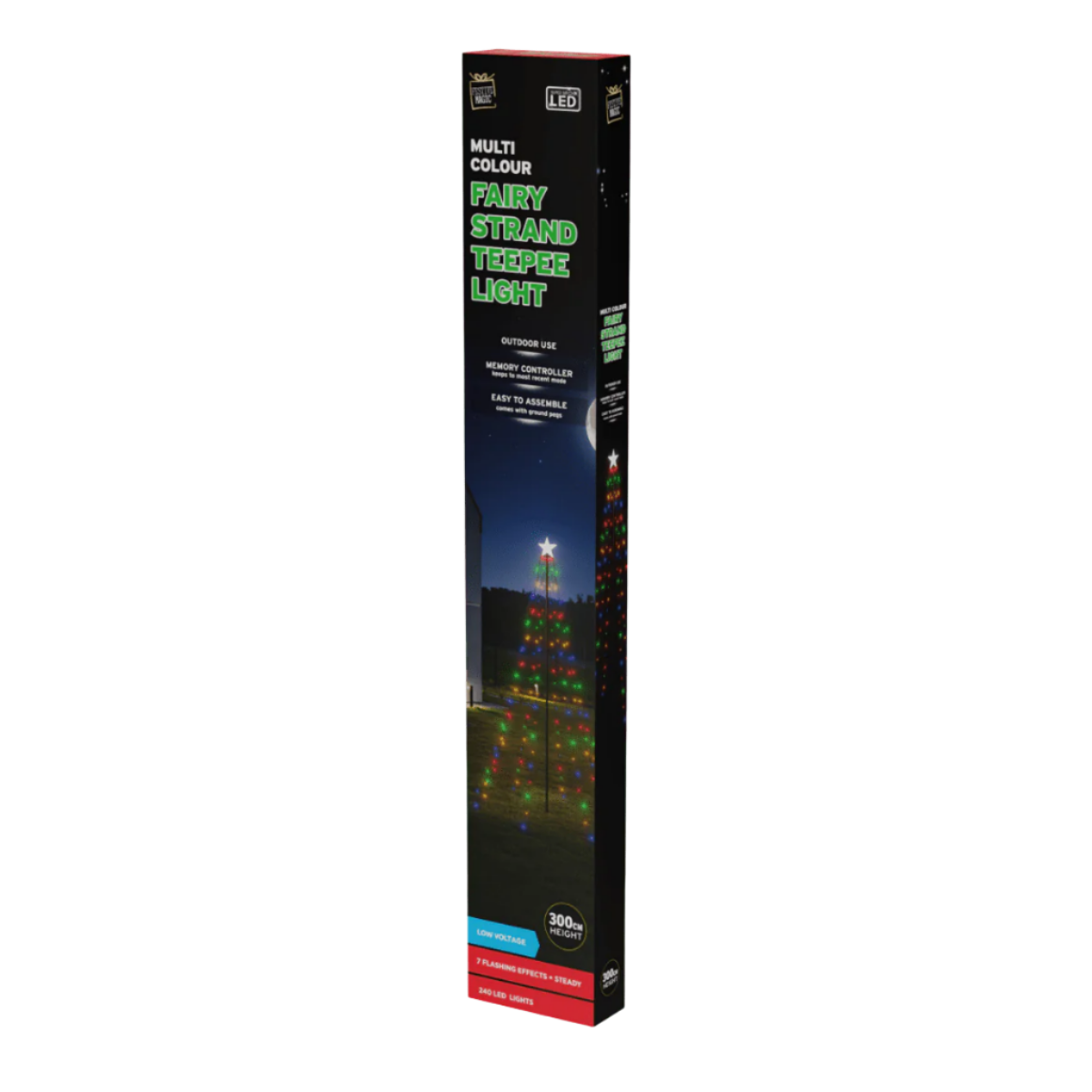 Stockholm Christmas Lights Xmas Tree Fairy Teepee Tree Star 3m Multi Color LED