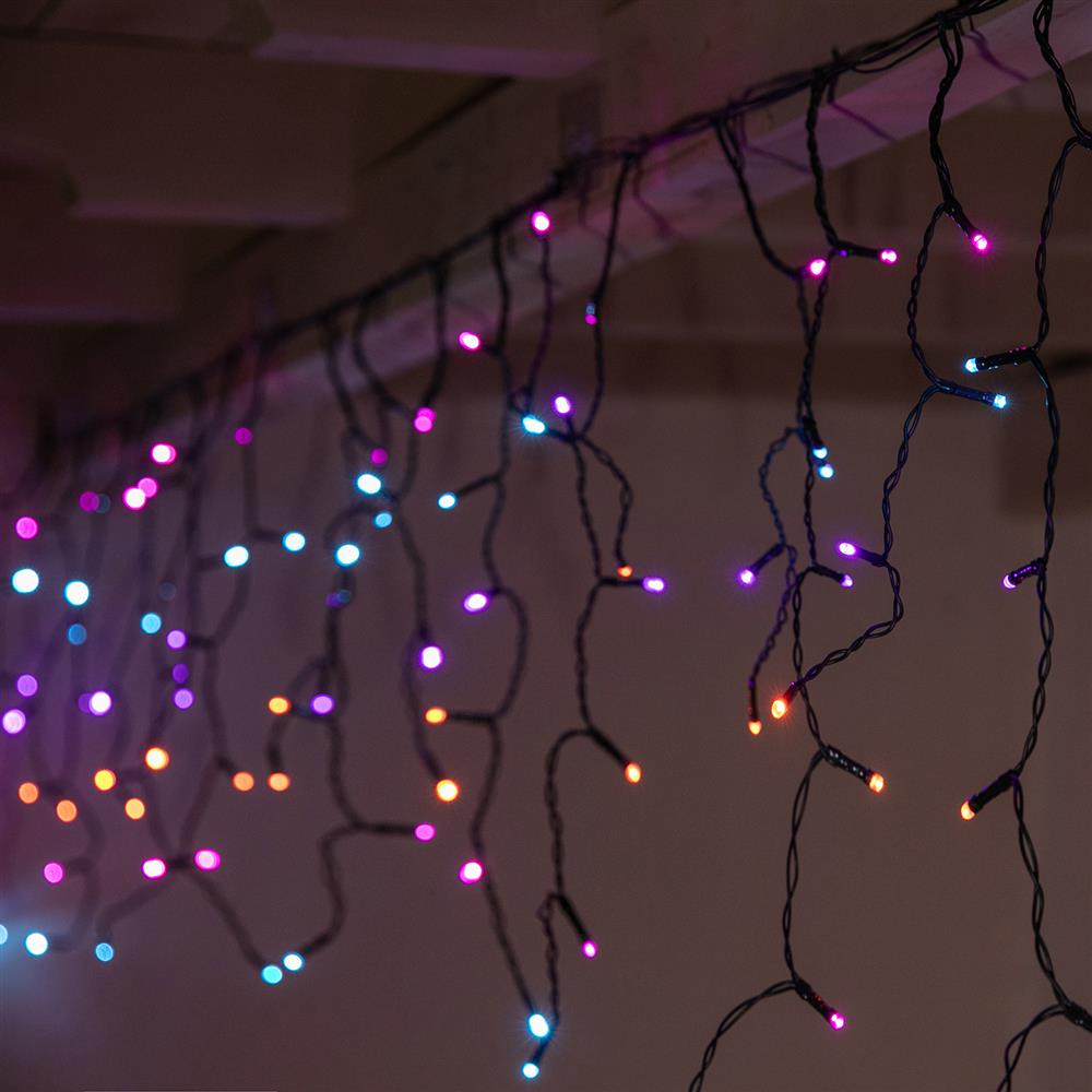 Stockholm Christmas Lights LED Icicle Lights 300 LEDs Carnival Multi Xmas Decor