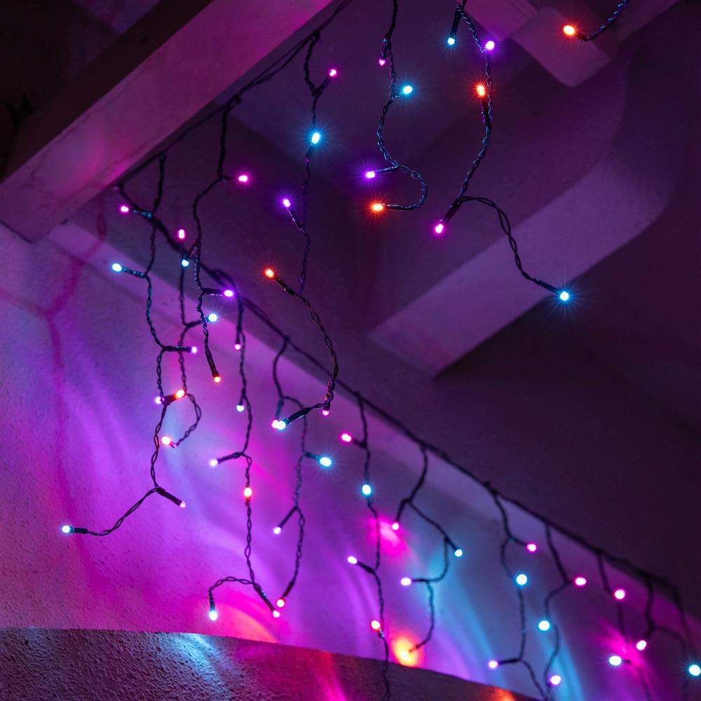 Stockholm Christmas Lights LED Icicle Lights 300 LEDs Carnival Multi Xmas Decor