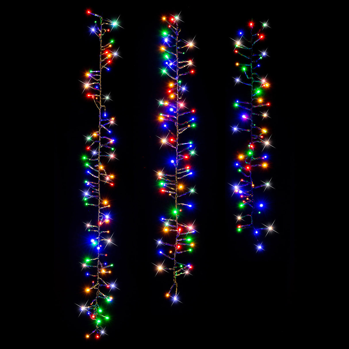 Stockholm Christmas Lights Solar LED Tree Clusters Multi 6pc