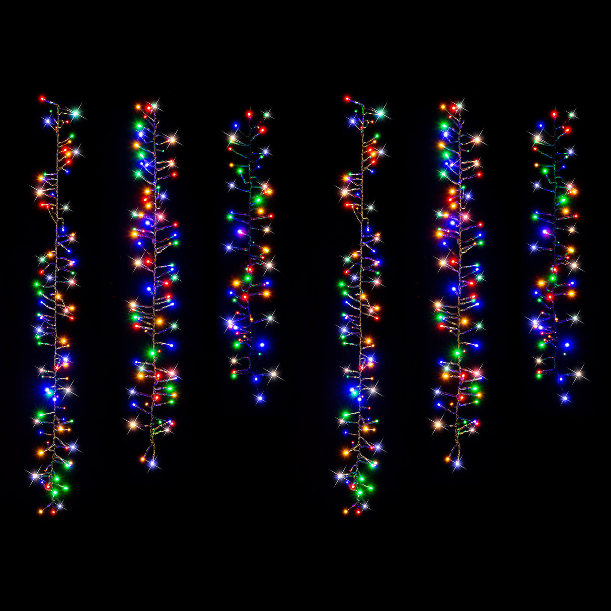 Stockholm Christmas Lights Solar LED Tree Clusters Multi 6pc