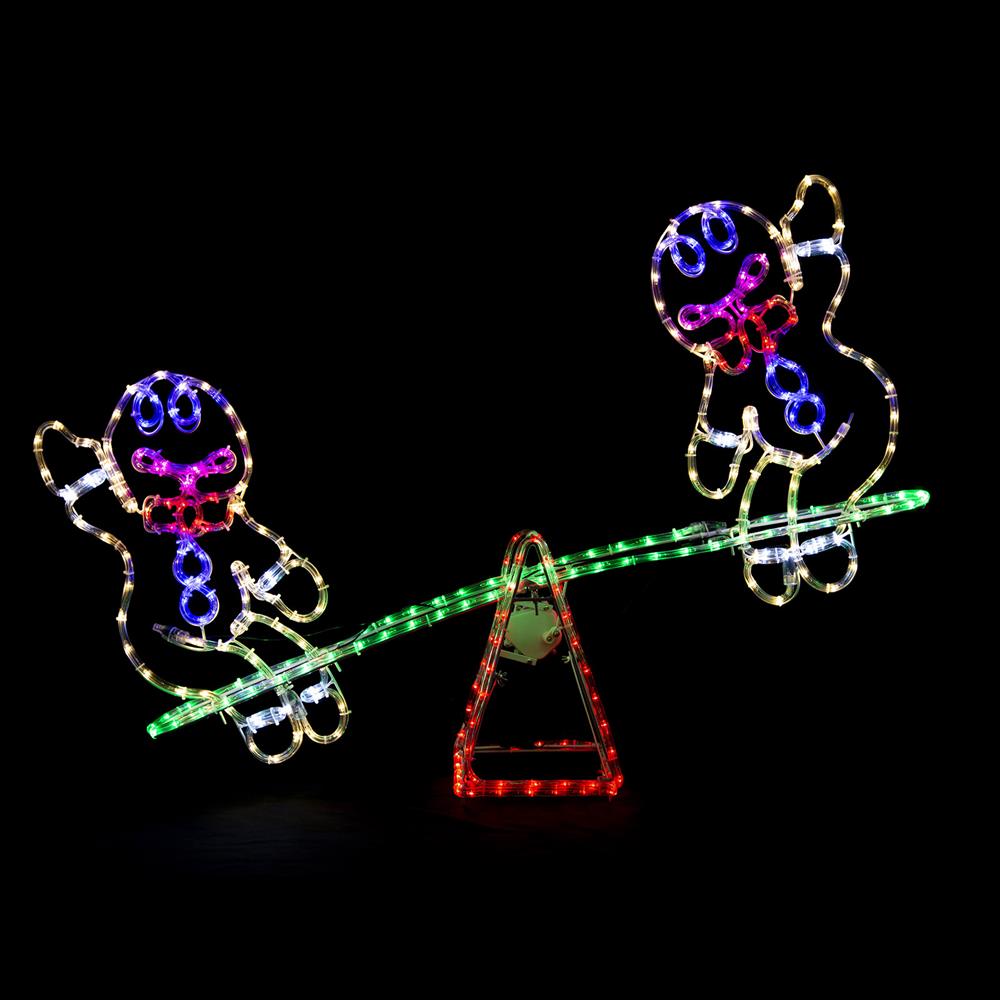 Stockholm Christmas Lights Ropelight LED Motifs Gingerbread Man Seesaw Decor