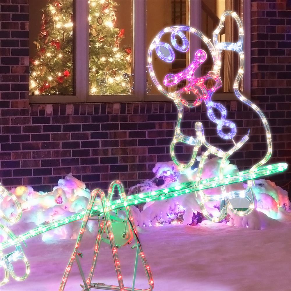 Stockholm Christmas Lights Ropelight LED Motifs Gingerbread Man Seesaw Decor