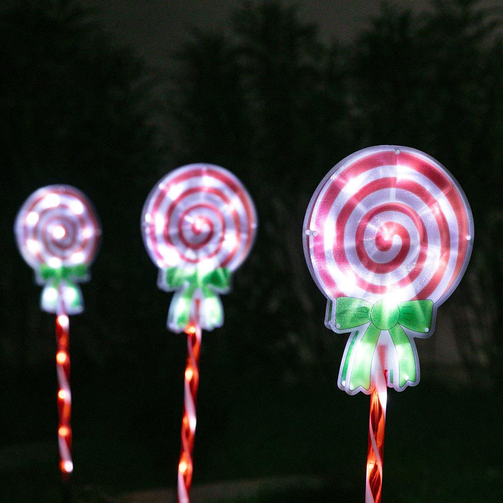 Stockholm Christmas Lights LED Path light Candy Lollipop 4pc 60 LEDs Warm White