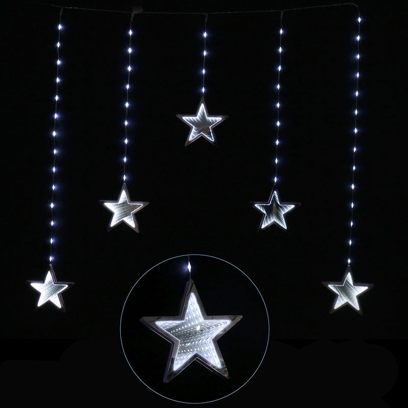 Stockholm Christmas Lights Curtain 240 LED Infinity Star Cool White