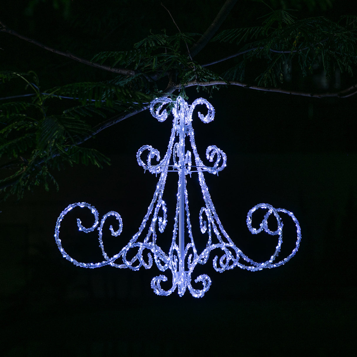 Stockholm Christmas Lights Motif 540 LED Acrylic Chandelier Cool White