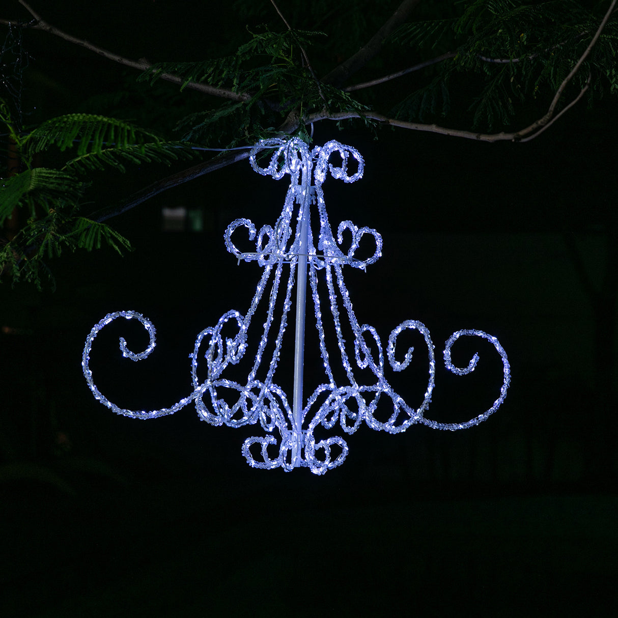 Stockholm Christmas Lights Motif 540 LED Acrylic Chandelier Cool White