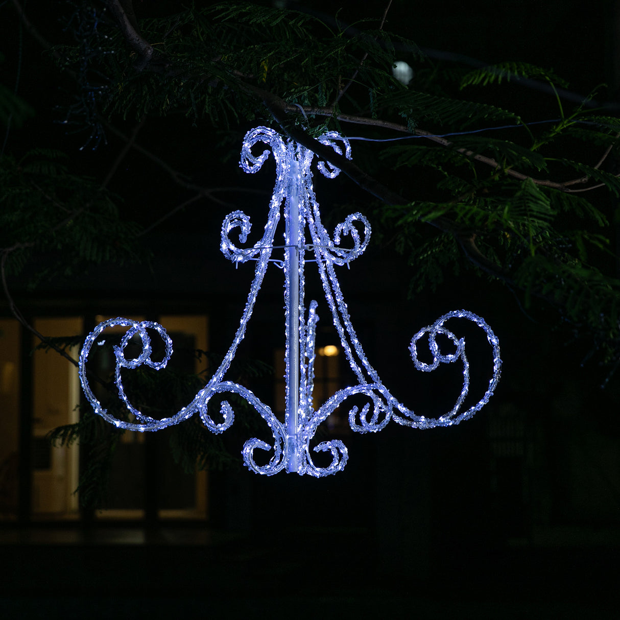 Stockholm Christmas Lights Motif 540 LED Acrylic Chandelier Cool White