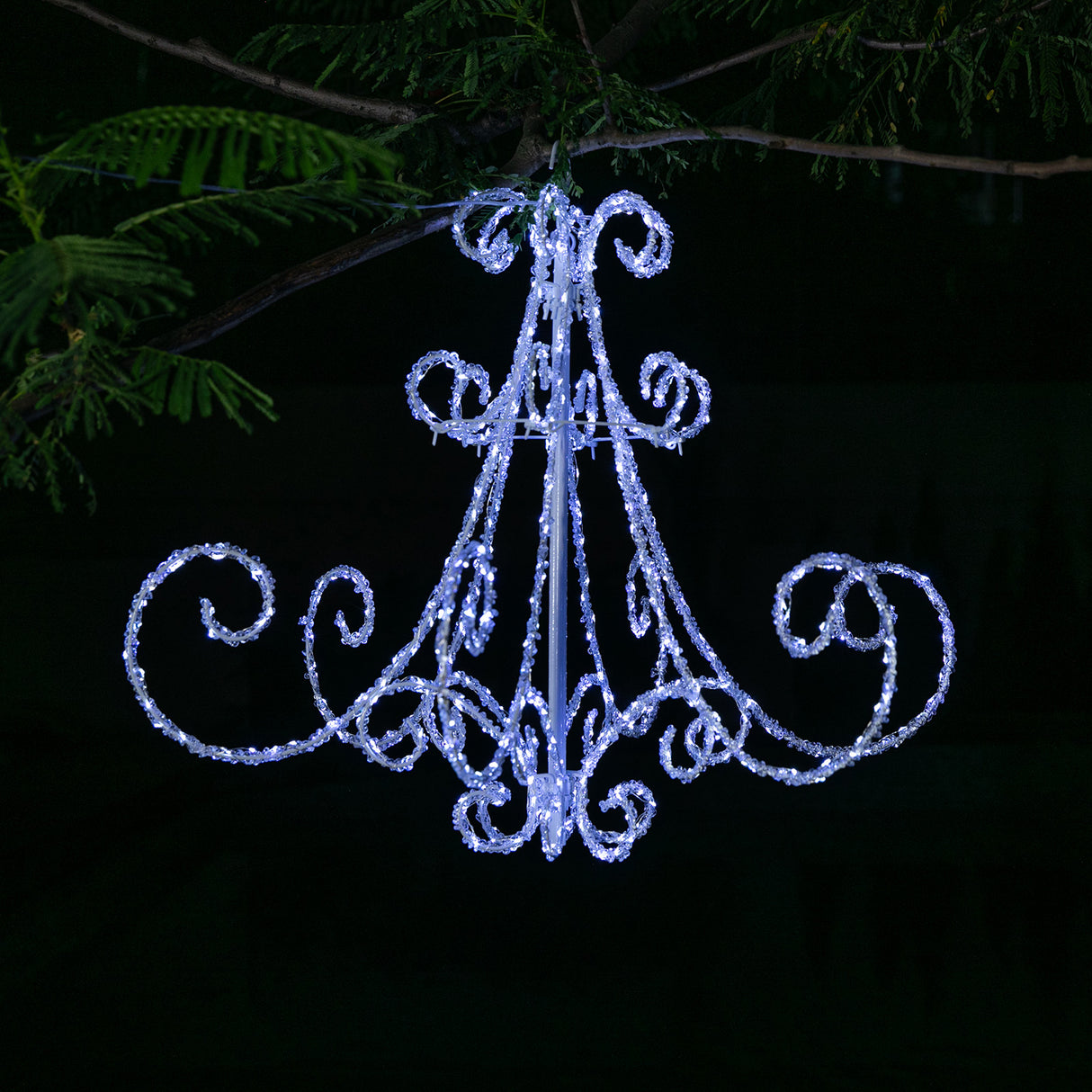 Stockholm Christmas Lights Motif 540 LED Acrylic Chandelier Cool White