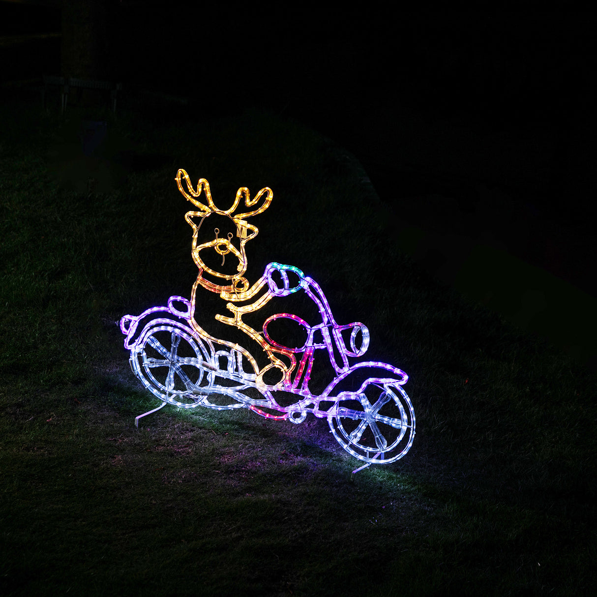 Stockholm Christmas Lights Motif 24 LED Ropelight Reindeer Motorbike