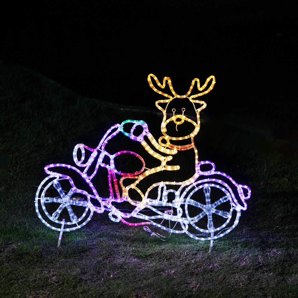 Stockholm Christmas Lights Motif 24 LED Ropelight Reindeer Motorbike