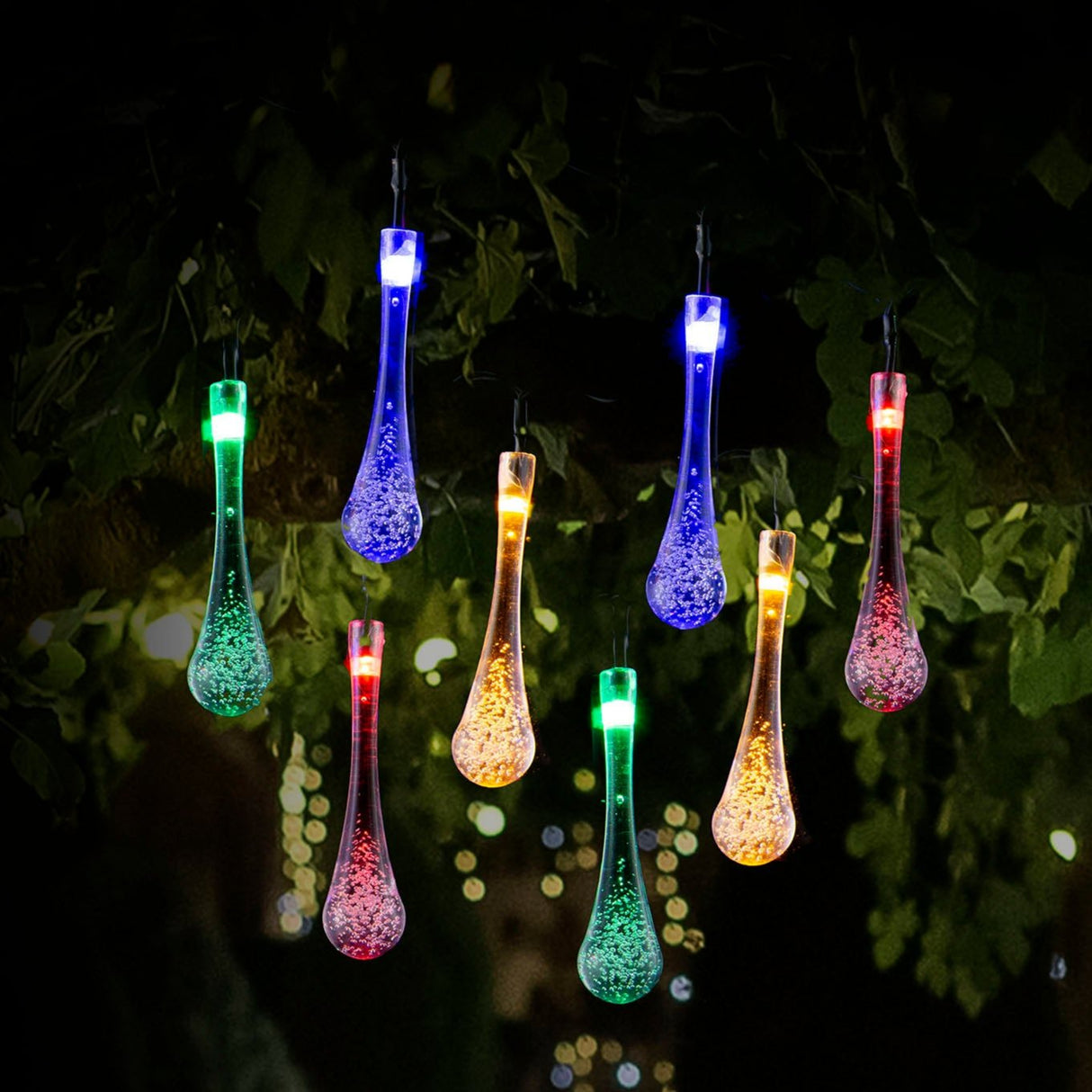 Stockholm Christmas Lights Solar LED String Bubble Multi