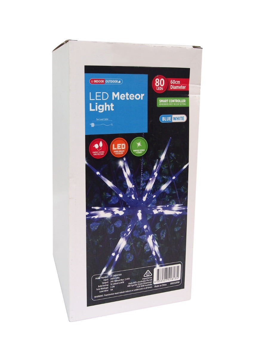 Stockholm Outdoor 80 Led 60Cm Meteor Star Blue White Light Christmas Display