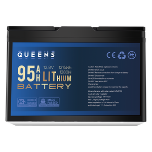 Queens 12V 95AH Lithium Iron Phosphate Battery LiFePO4 Prismatic Cells Camping
