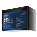 Queens 12V 95AH Lithium Iron Phosphate Battery LiFePO4 Prismatic Cells Camping