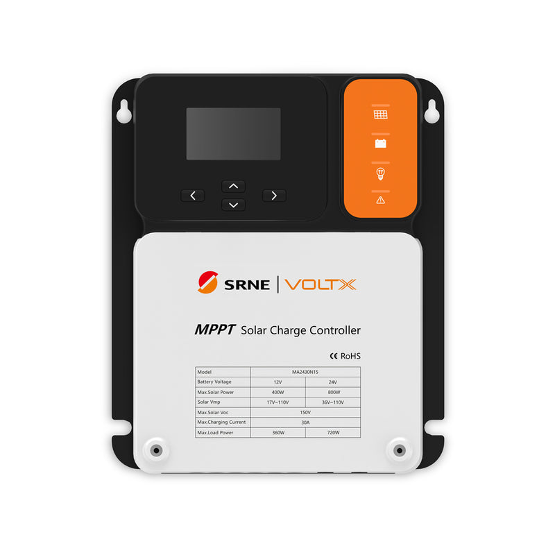 VoltX SRNE 12V/24V 30A MPPT Solar Charge Controller