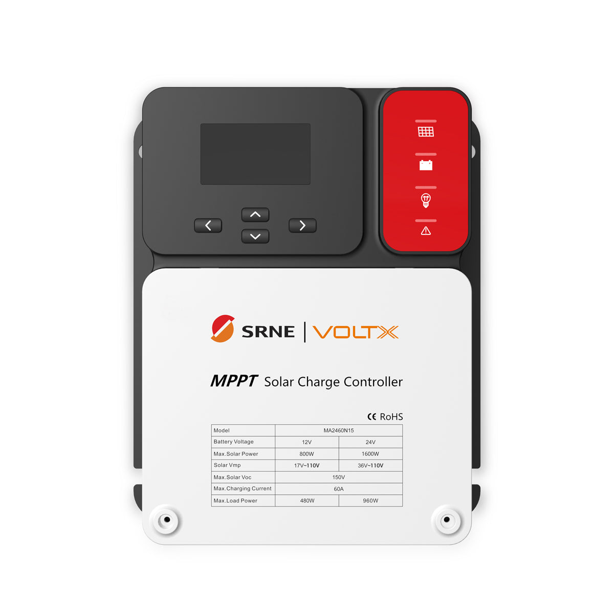 SRNE VOLTX 60A MPPT Solar Charge Controller 12V/24V Lithium Battery LCD Display