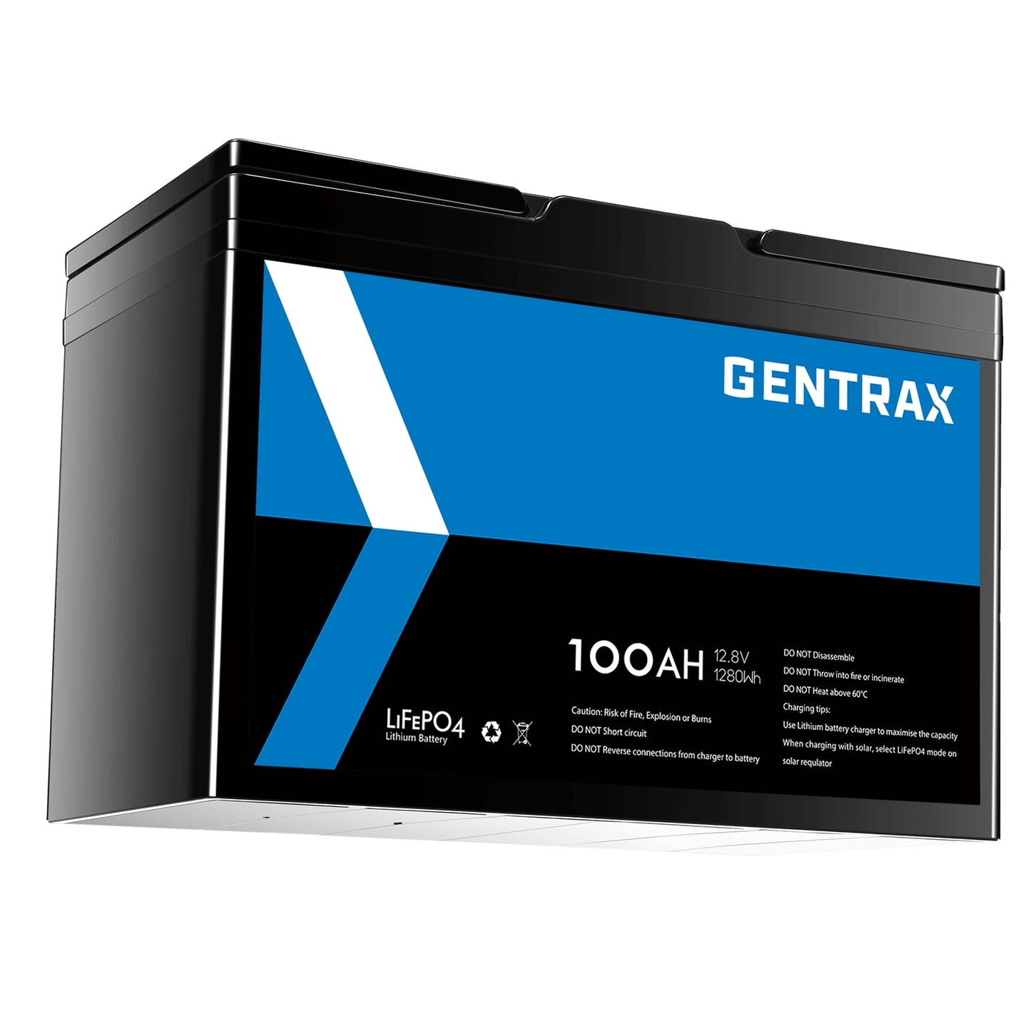 Gentrax 12V 100Ah Lithium Iron Phosphate Battery LiFePO4 Rechargeable