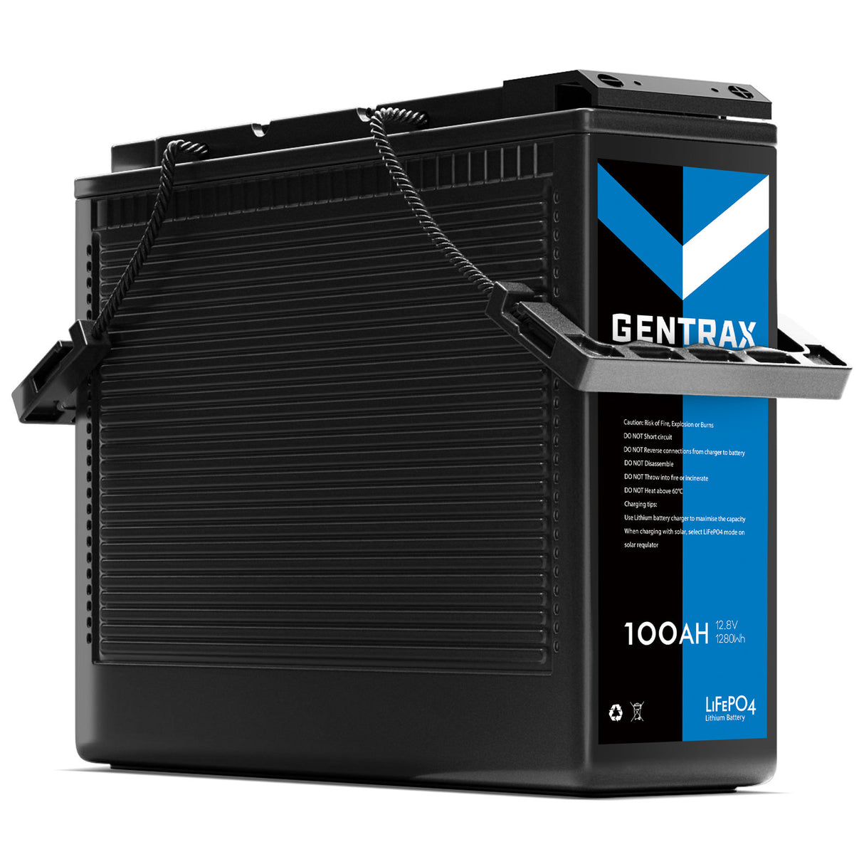 Gentrax 12V 100Ah Slim LiFePO4 Battery