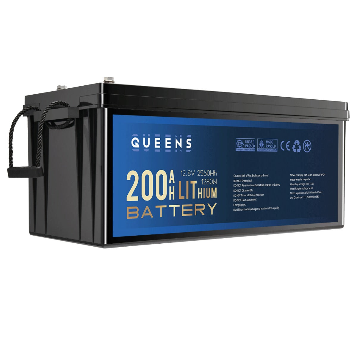 NEW Queens 12V 200Ah Lithium Iron Phosphate Battery LiFePO4 Rechargeable RV 4WD