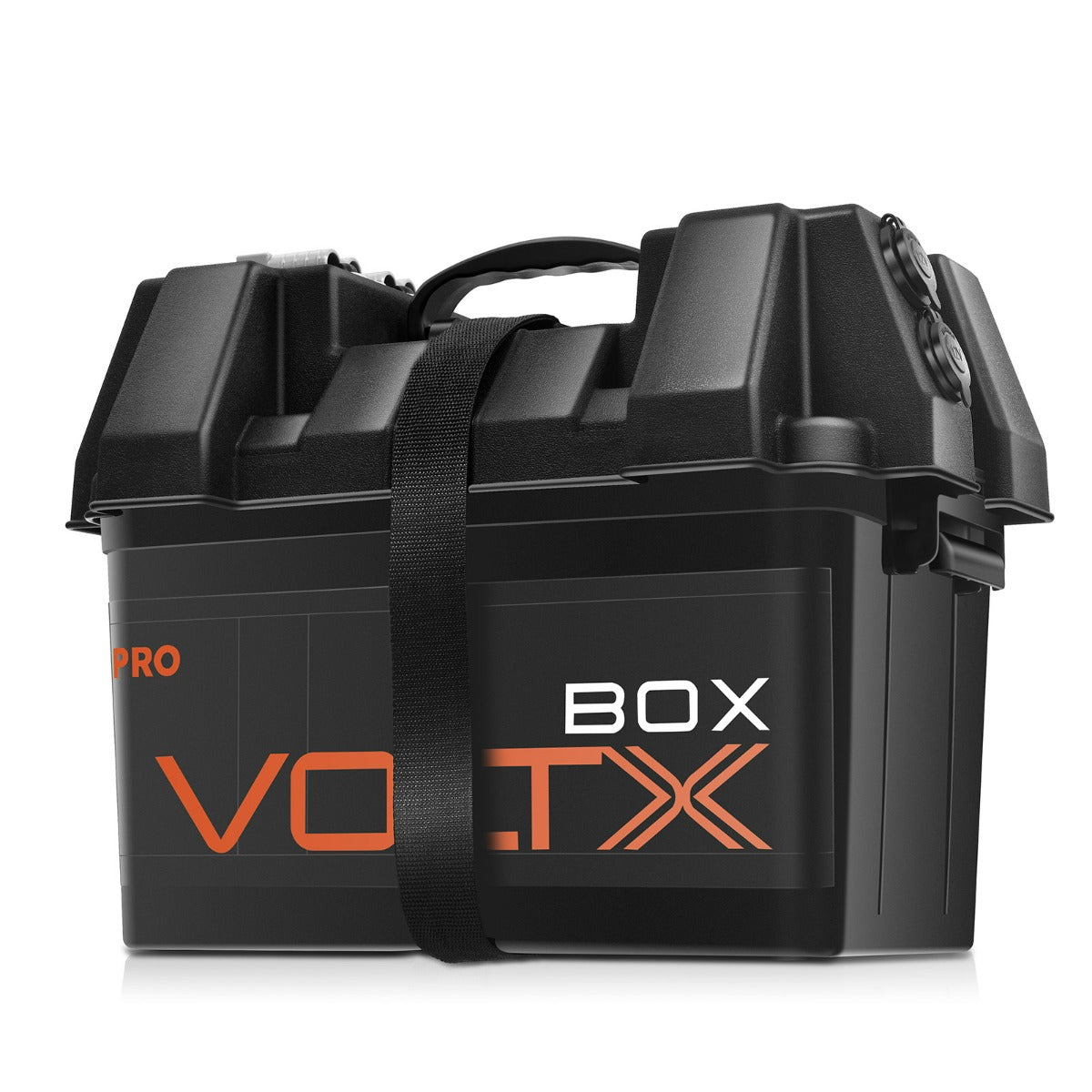 VoltX 12V Battery Box Pro with Dual USB & Cig Socket