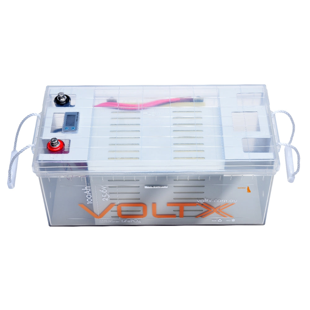 VoltX 24V 100Ah Lithium Battery LiFePO4 Premium PLUS Built-in BMS & Power Voltage Display