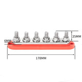 6 GANG 300A M8 Power Distribution Block Bus Bar Terminal Post Stud 12V Red