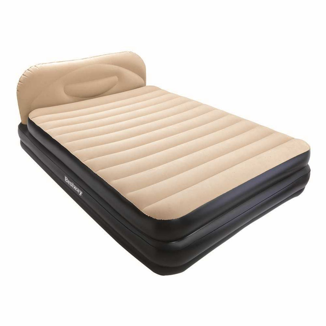NEW Bestway Soft Back Elevated Queen Air Bed Inflatable Mattress Electric Pump