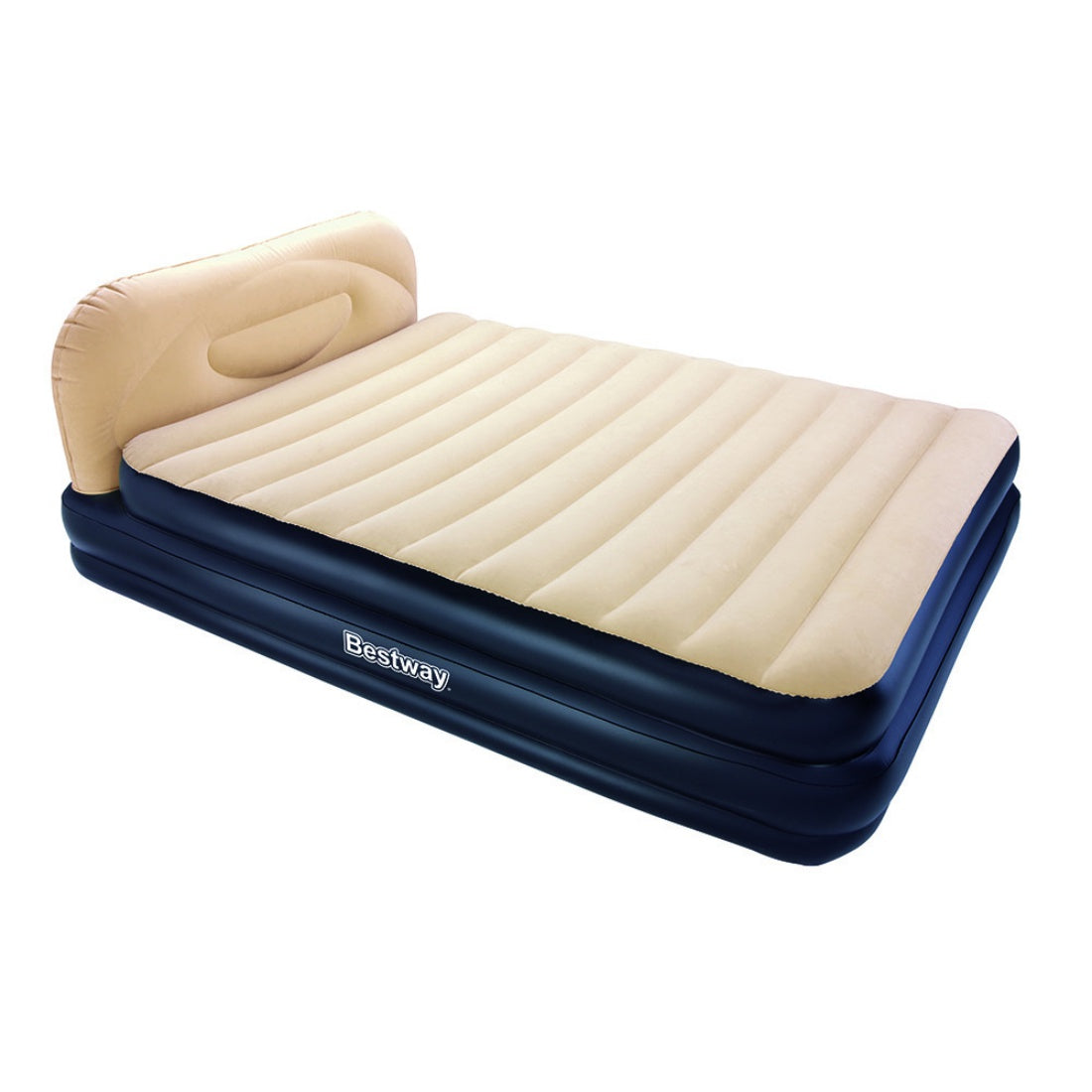 NEW Bestway Soft Back Elevated Queen Air Bed Inflatable Mattress Electric Pump