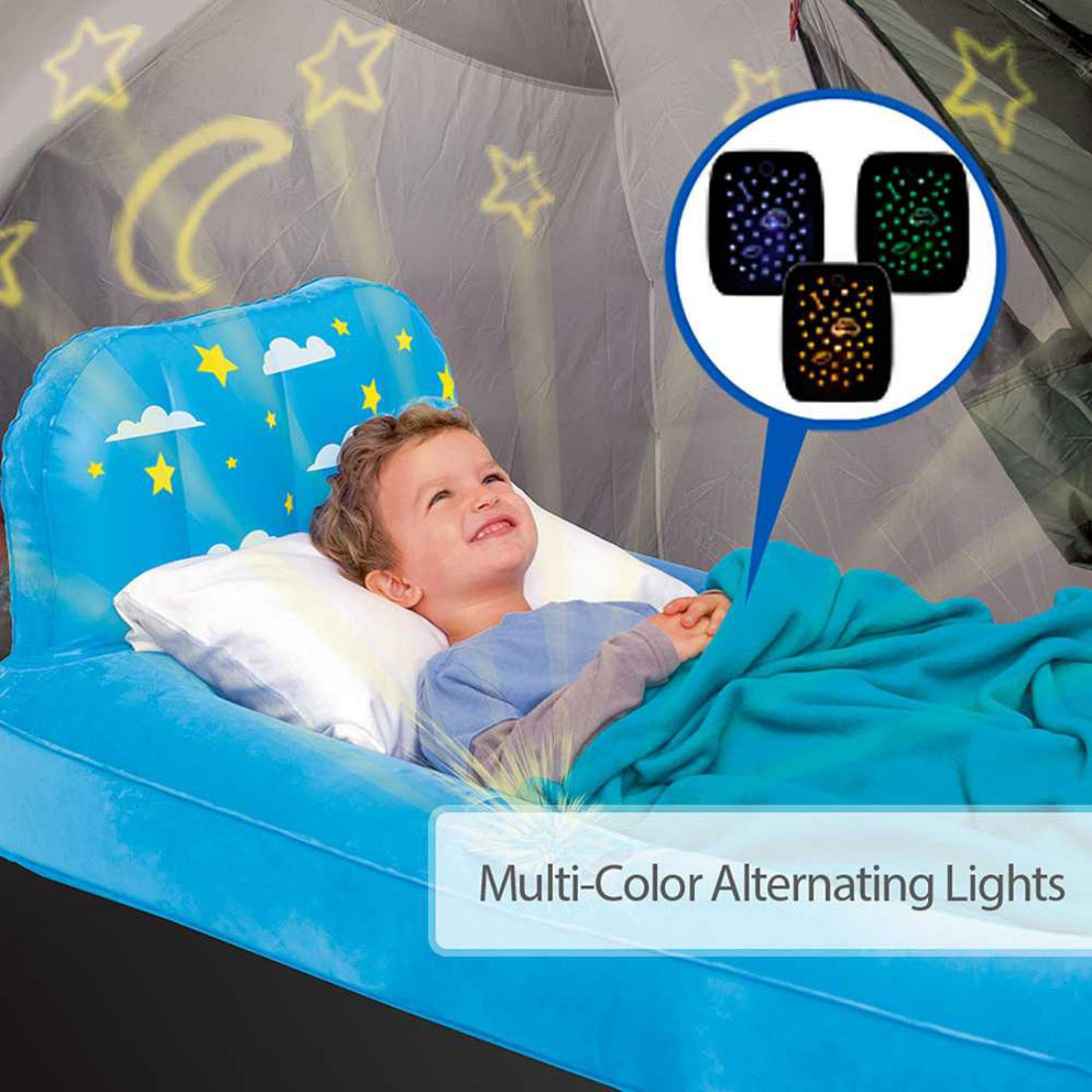 Bestway Dream Glimmers Blue Air Bed With Lights Boys Girls Camping Travel